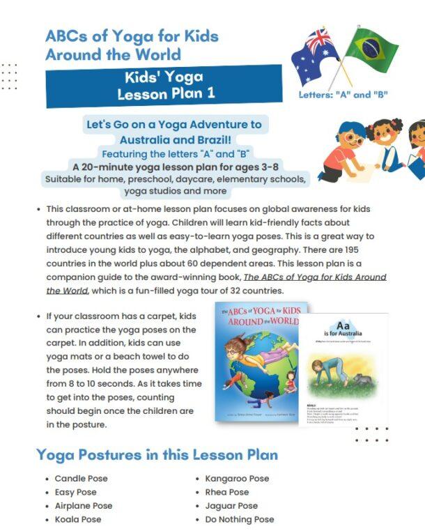 Kids' Yoga Lesson Plan - Australia and Brazil